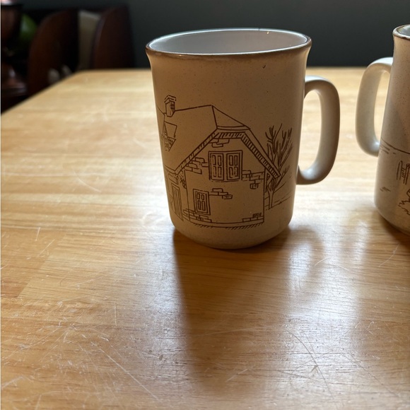 Rustic Cream Ceramic Mugs Set - Picture 2 of 8